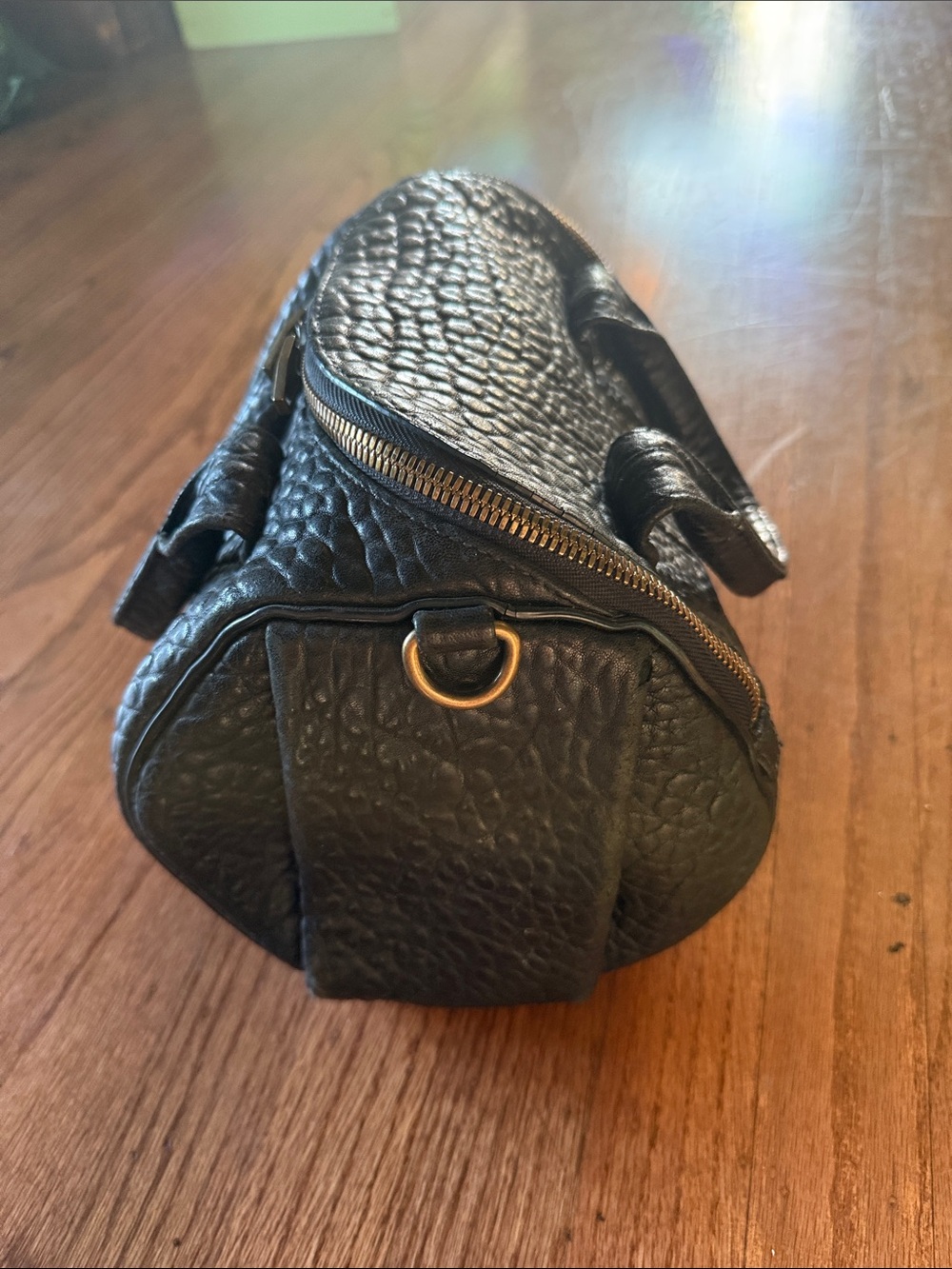 Alexander Wang Black Pebbled Rockie Satchel with Gold Hardware - Picture 3 of 5